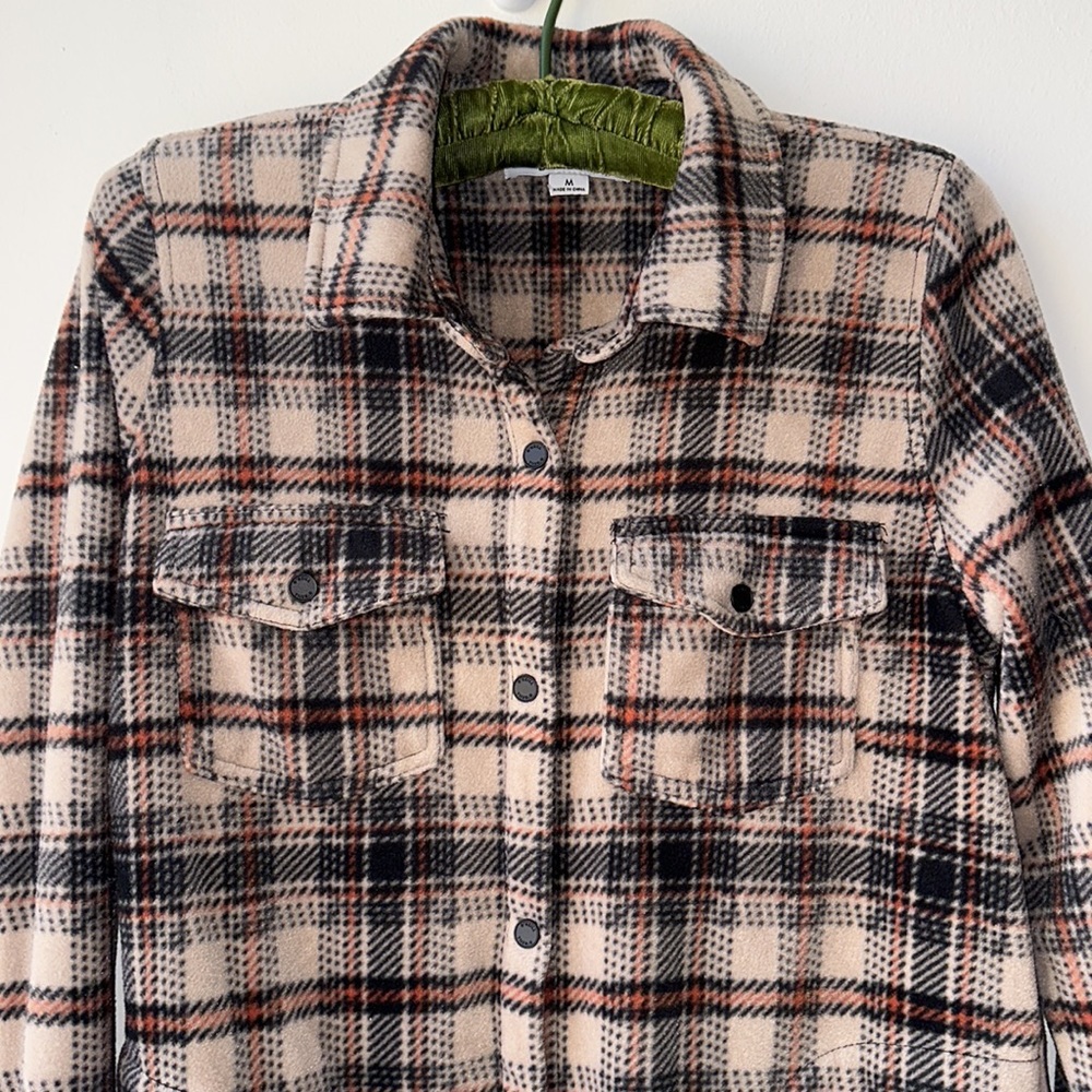 O'Neill Plaid Jacket in Cream, Black, and Orange